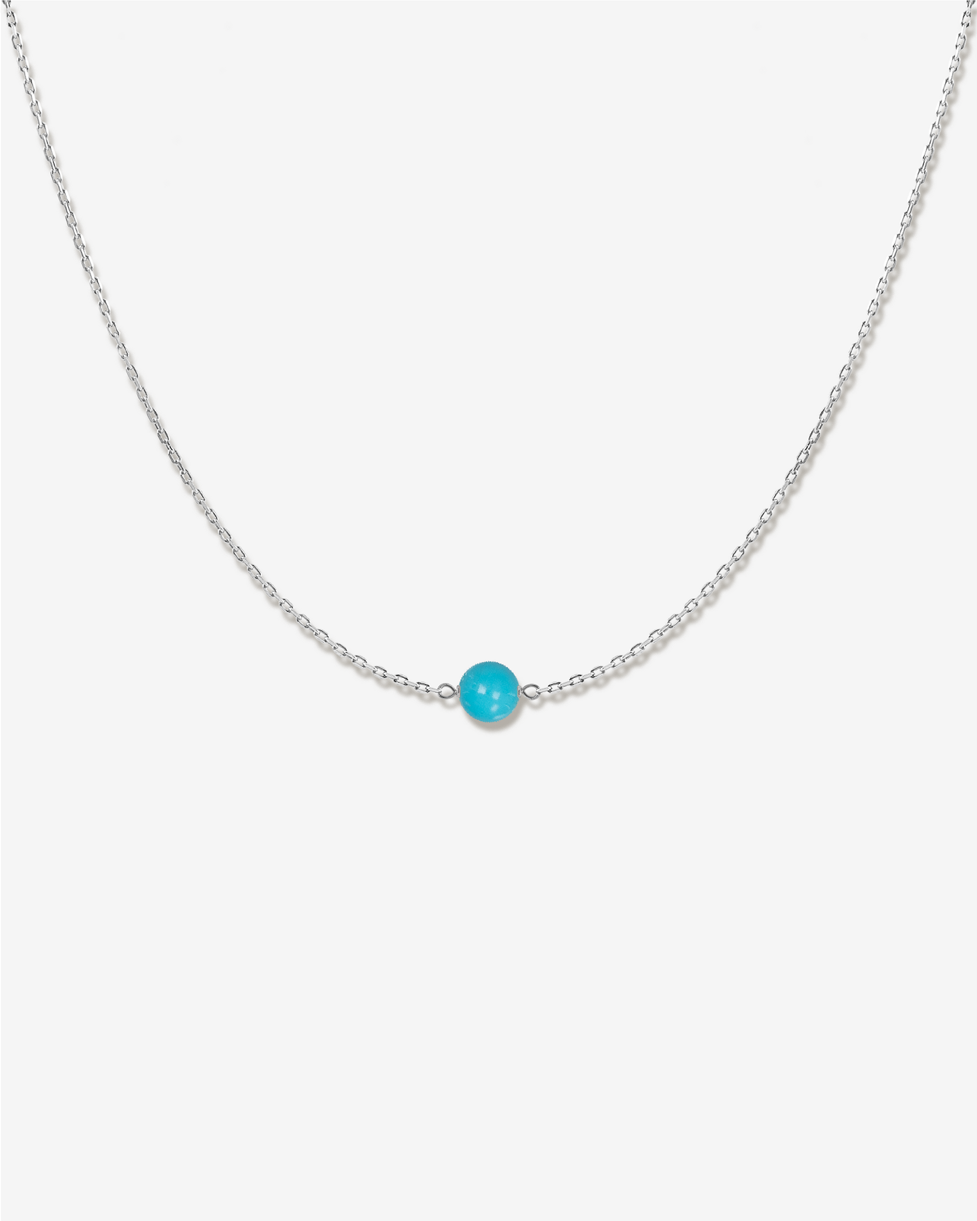 Aqua Halskette Nahaufnahme, Türkis in 14 Karat Weißgold, KONI Design