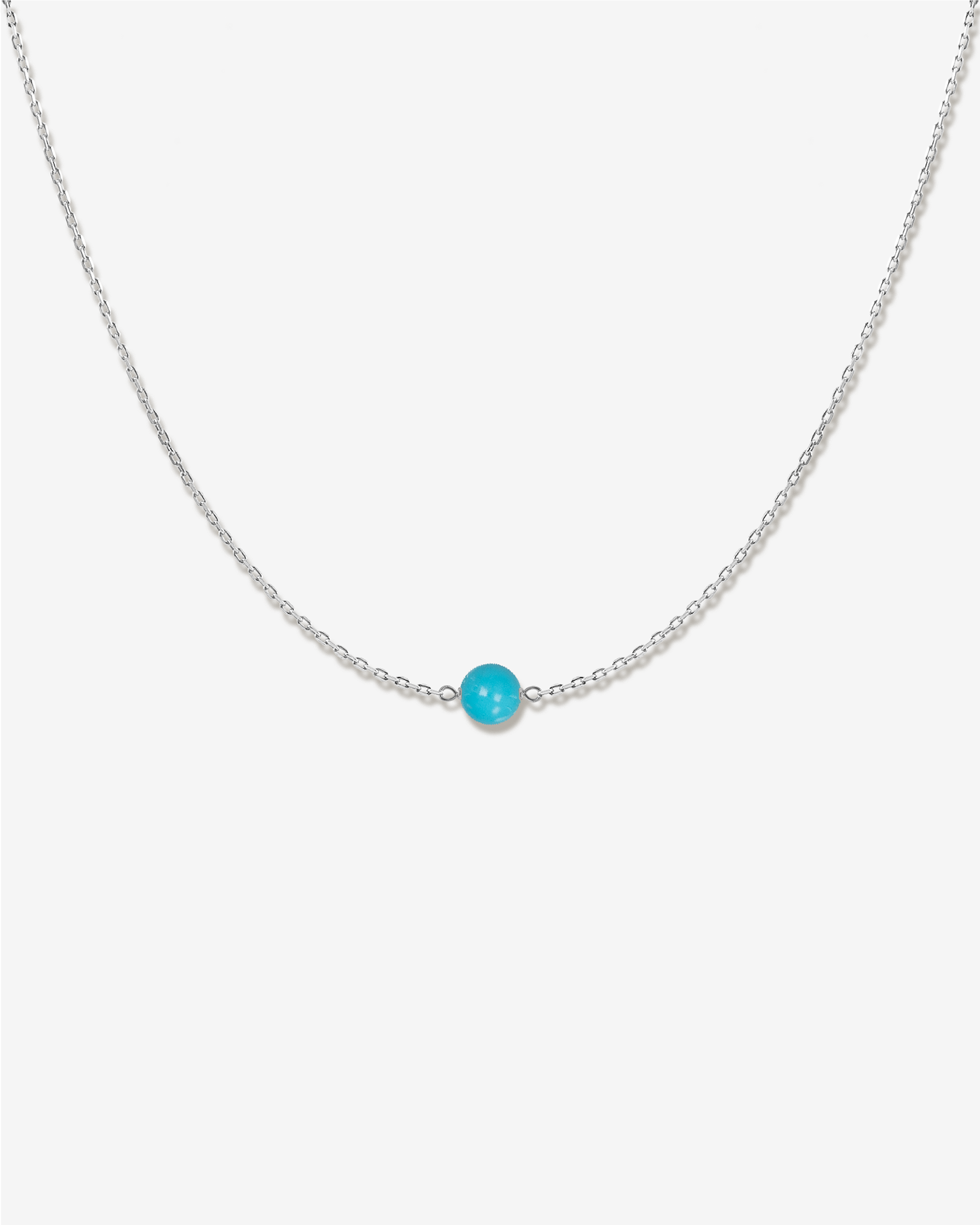 Aqua Halskette Nahaufnahme, Türkis in 14 Karat Weißgold, KONI Design
