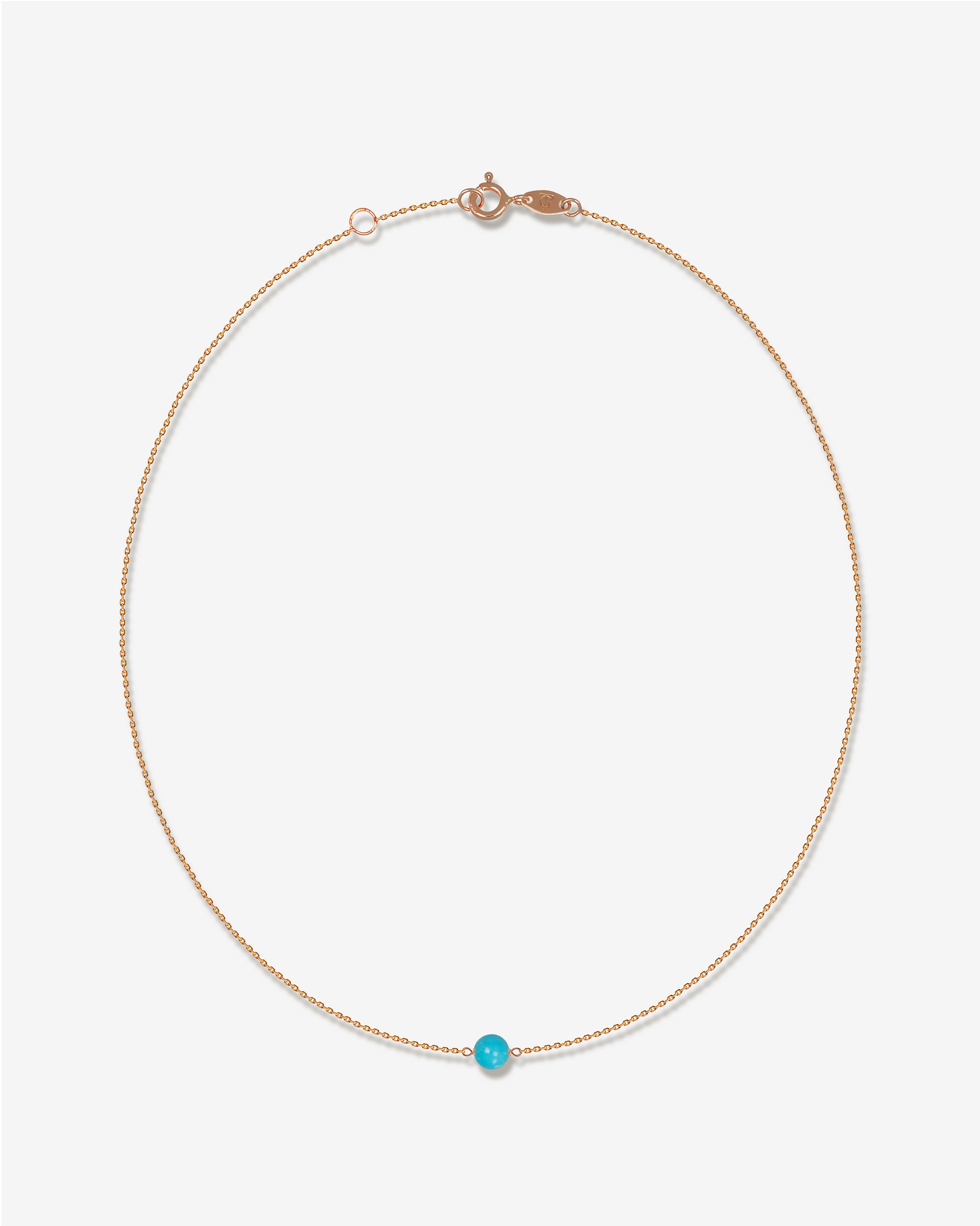 Aqua Halskette mit Amazonas Türkis in Roségold, KONI Design Wien