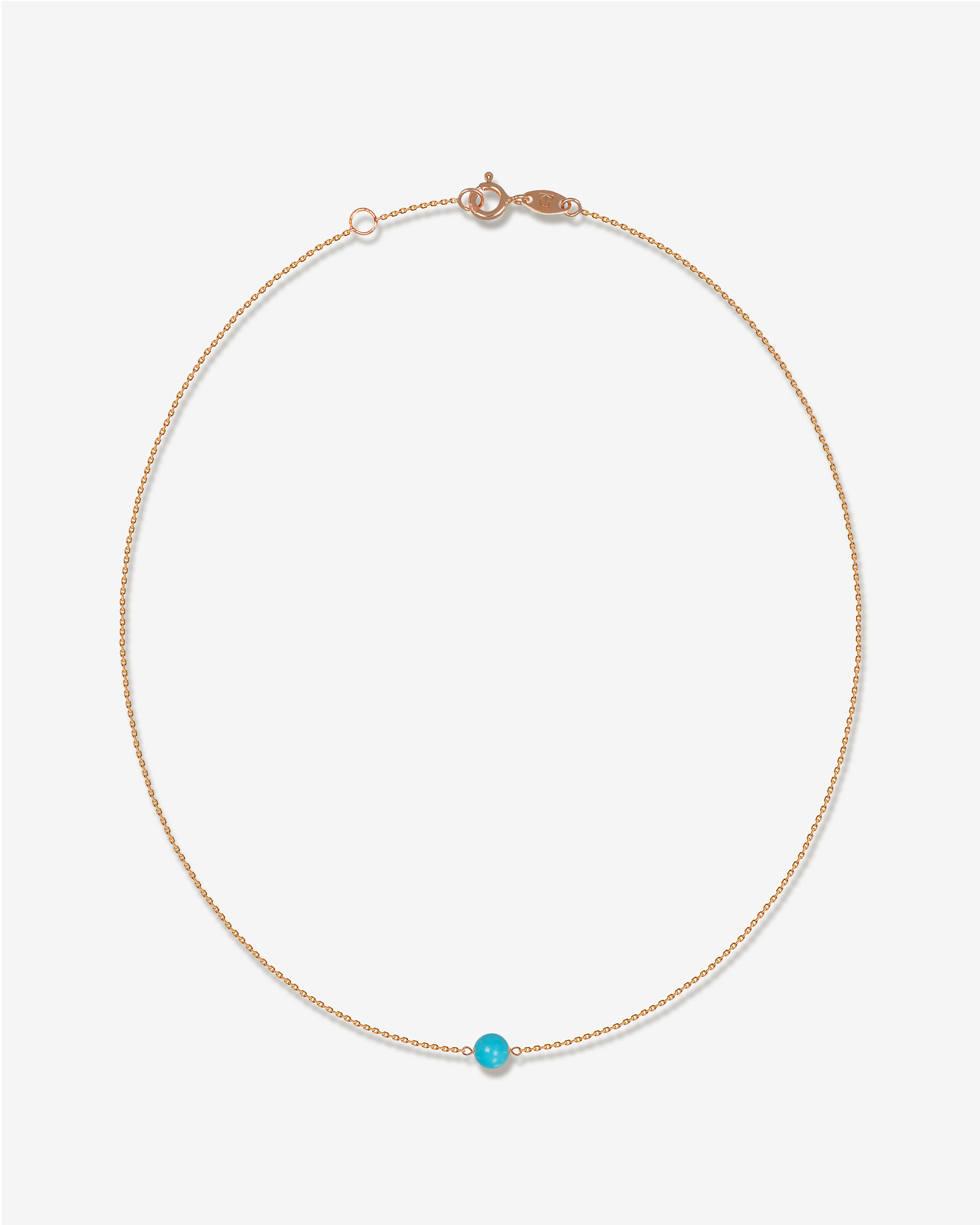 Aqua Halskette mit Amazonas Türkis in Roségold, KONI Design Wien