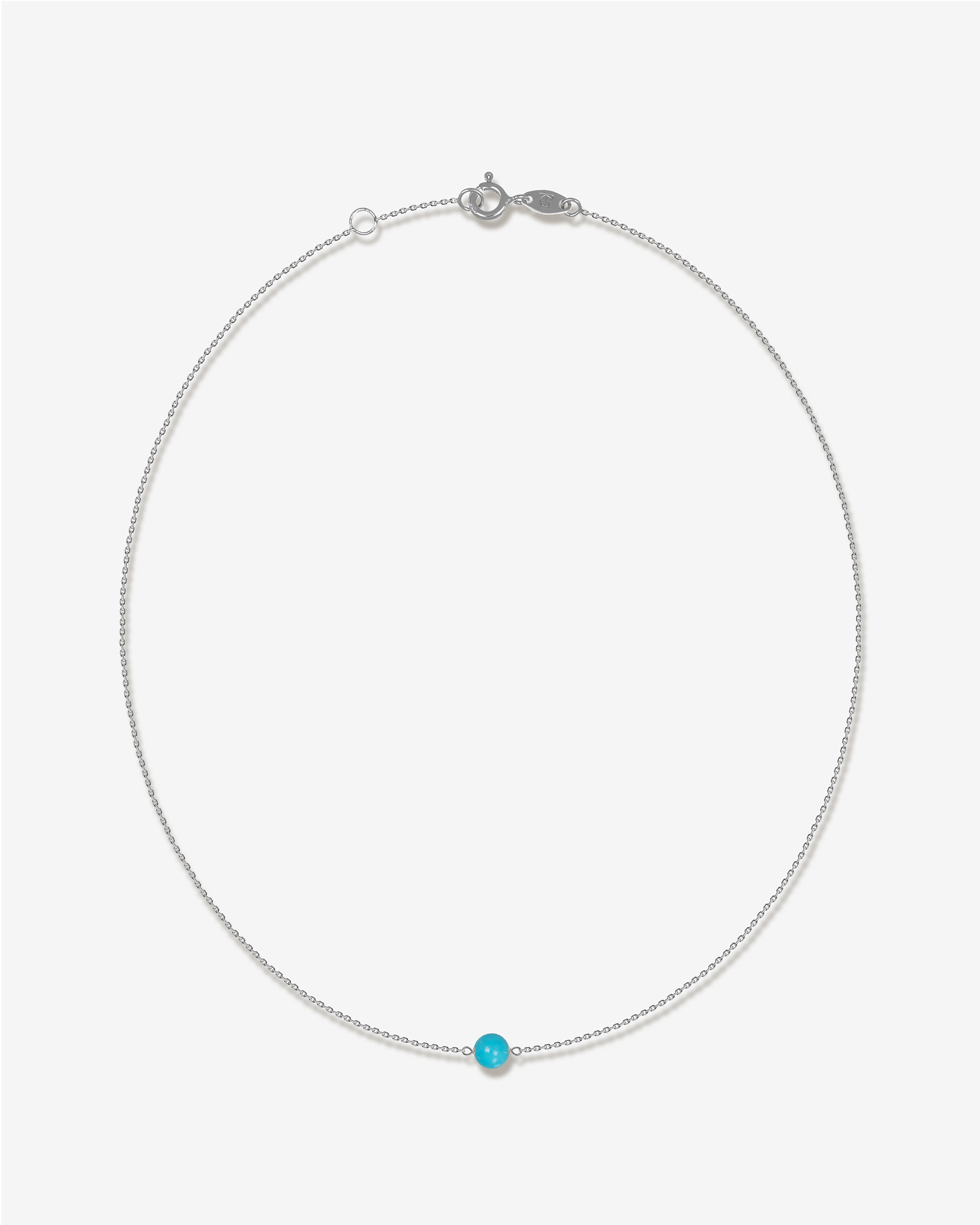 Aqua Halskette mit Amazonas Türkis in Weißgold, KONI Design Wien