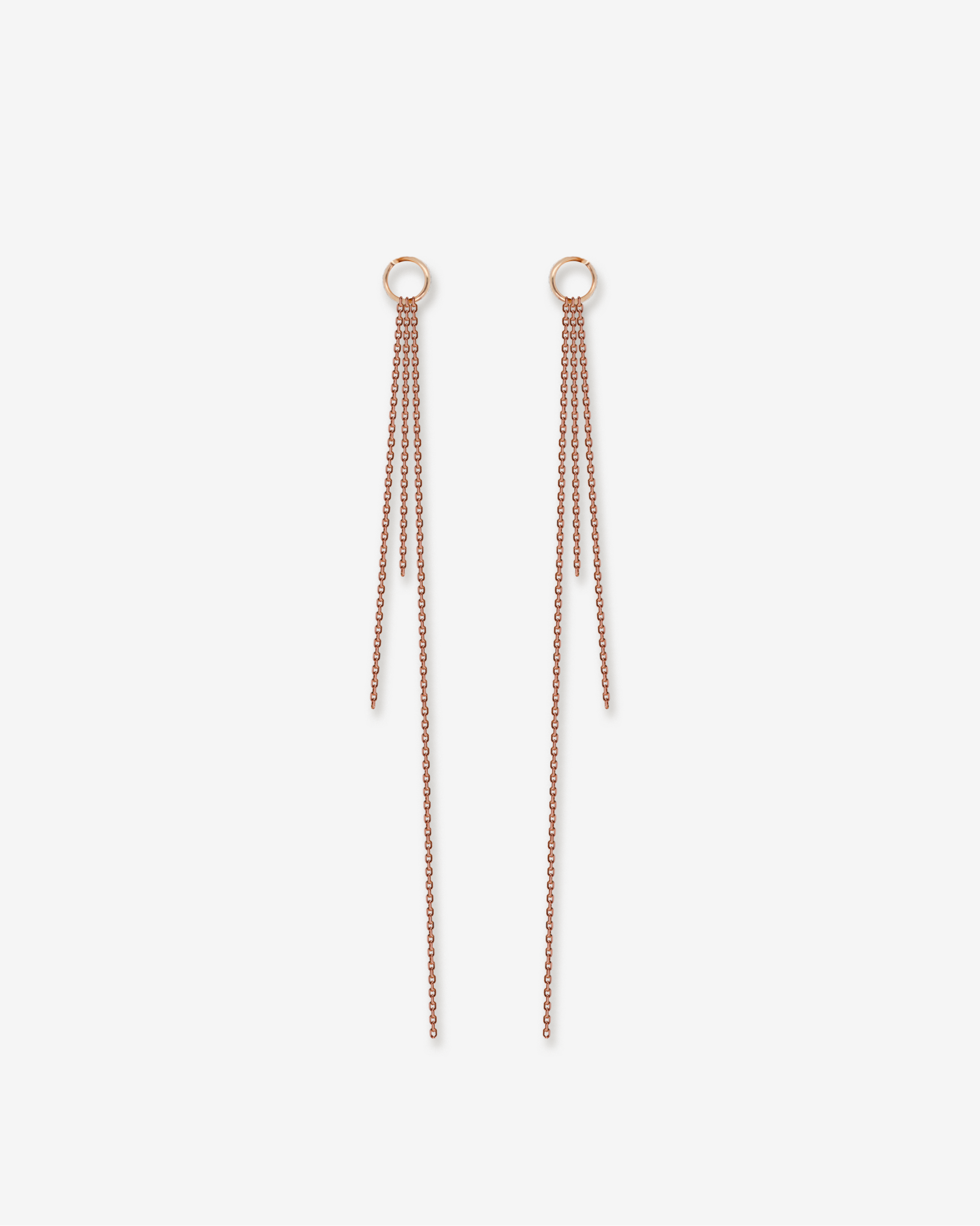 Julia – Gold Anhänger Roségold | Drei Kettenstränge an Kreole, Paar | KONI Design Wien