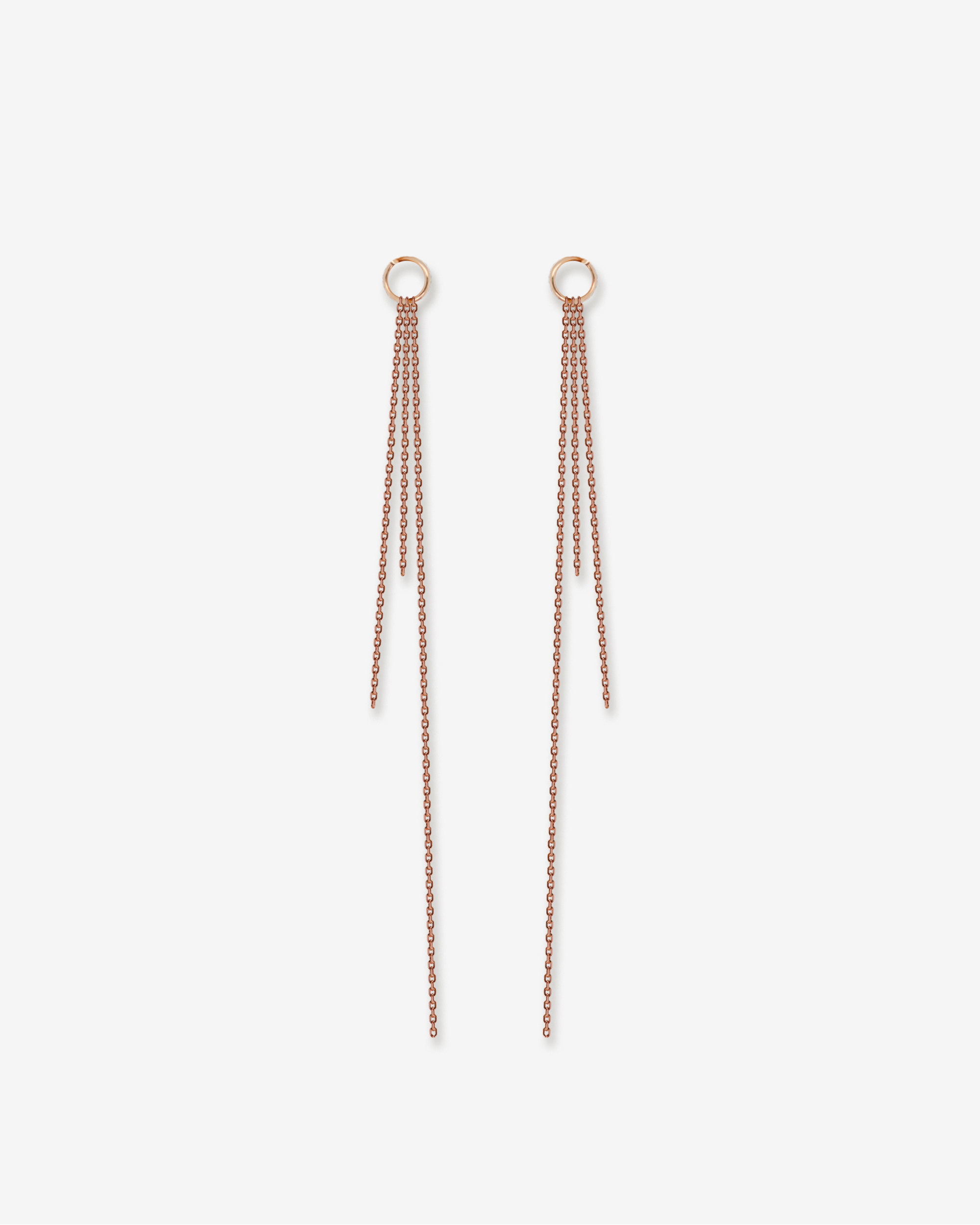 Julia – Gold Anhänger Roségold | Drei Kettenstränge an Kreole, Paar | KONI Design Wien