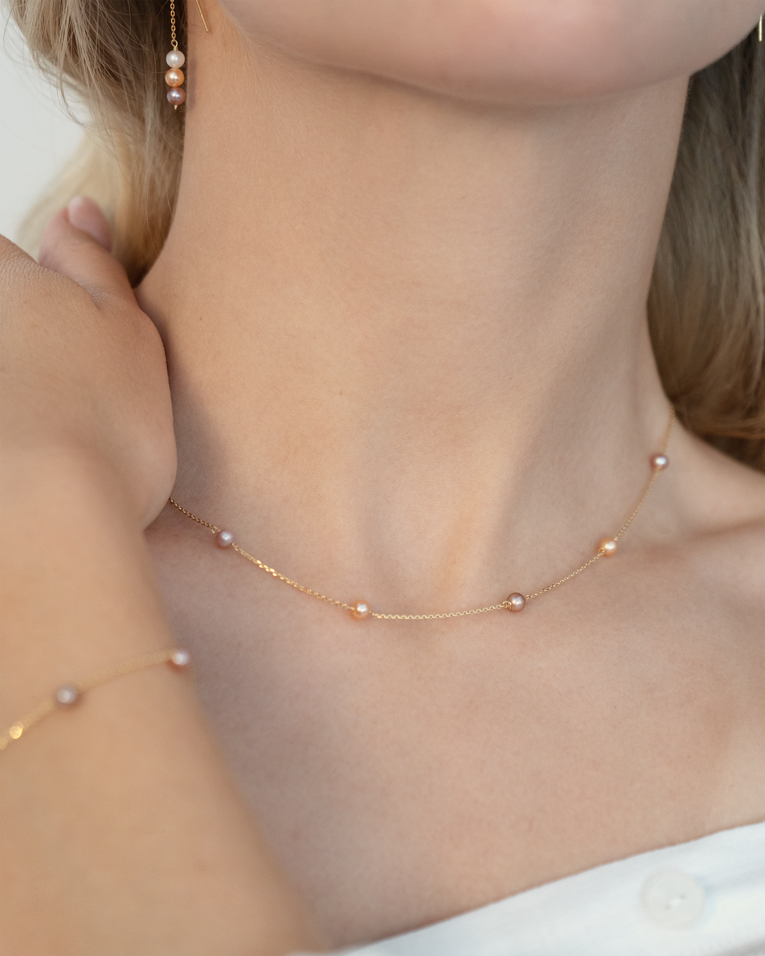 Peach – Halskette Gold | zarte Halskette aus Edelstahl | KONI Design Wien