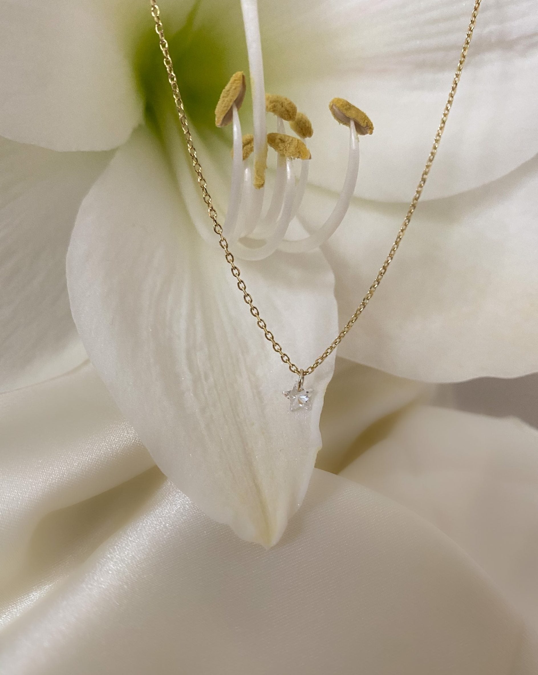 Baby Cubic Zirconia - Silver Necklace