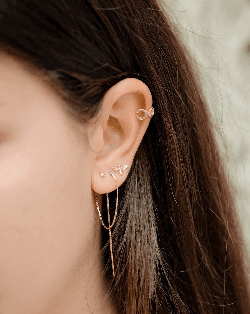 Cartilage Hoop Bee Helix Piercing Stud Earrings Bee Cartilage Hoop